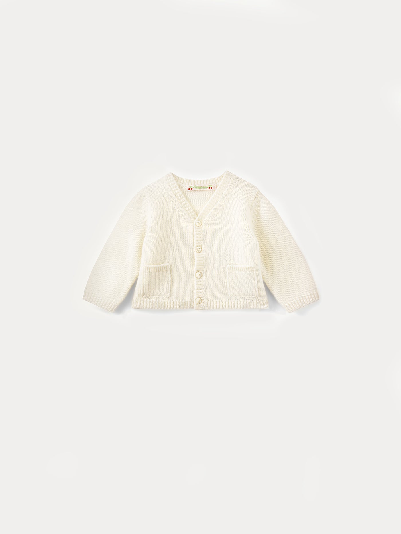 Cardigan bébé en cachemire blanc lait