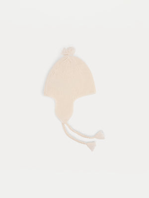 Gorro de cachemira para bebé en blanco leche