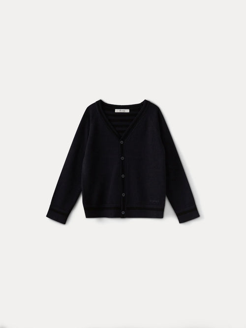 Jungen Strickjacke aus Merinowolle navy