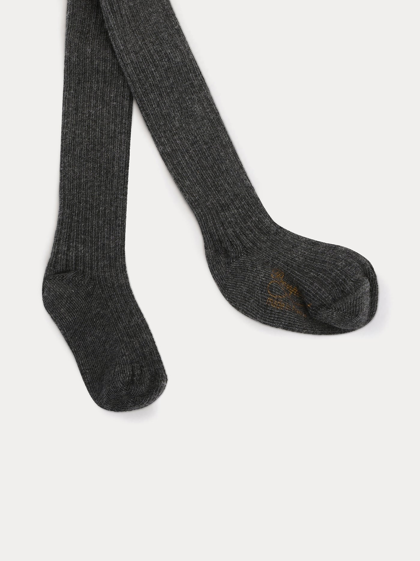 Baby gerippte Strumpfhose dunkel meliert grau