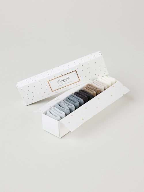 Coffret semainier de chaussettes en coton bleu