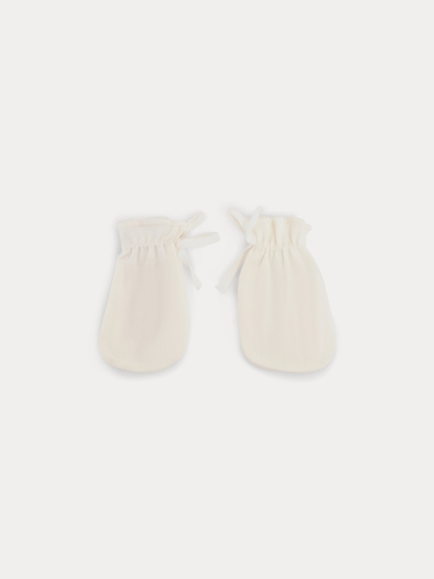 Moufles en coton bio blanc lait