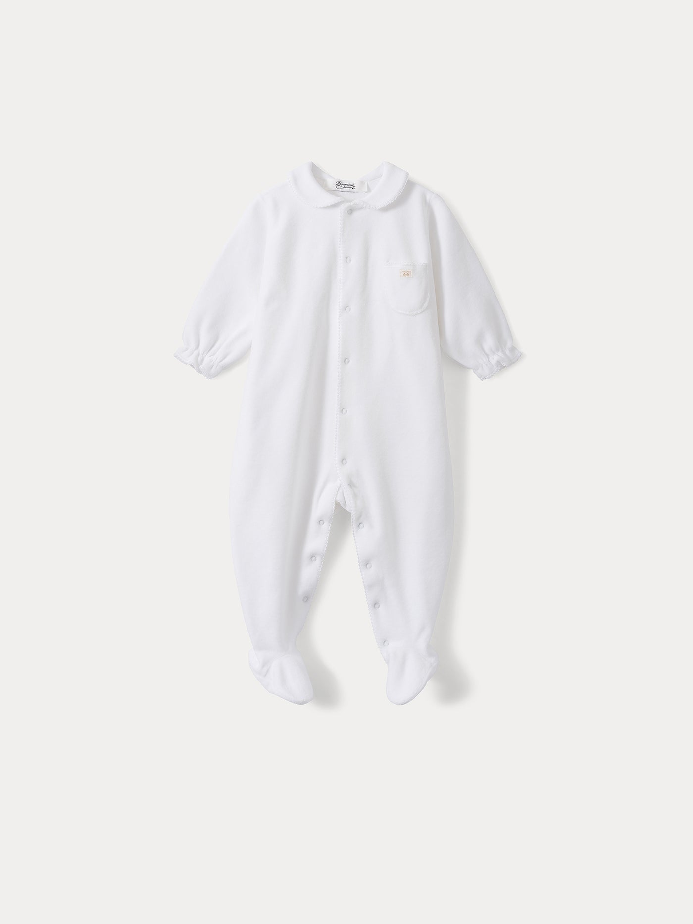 Baby Rundhals-Schlafanzug Weiß