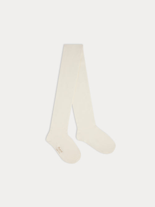 Collants microfibre blanc lait