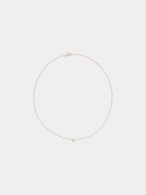 Bonpoint x Stone child's white gold flower necklace