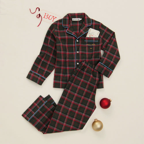 Pigiama due pezzi a quadri in cotone biologico
