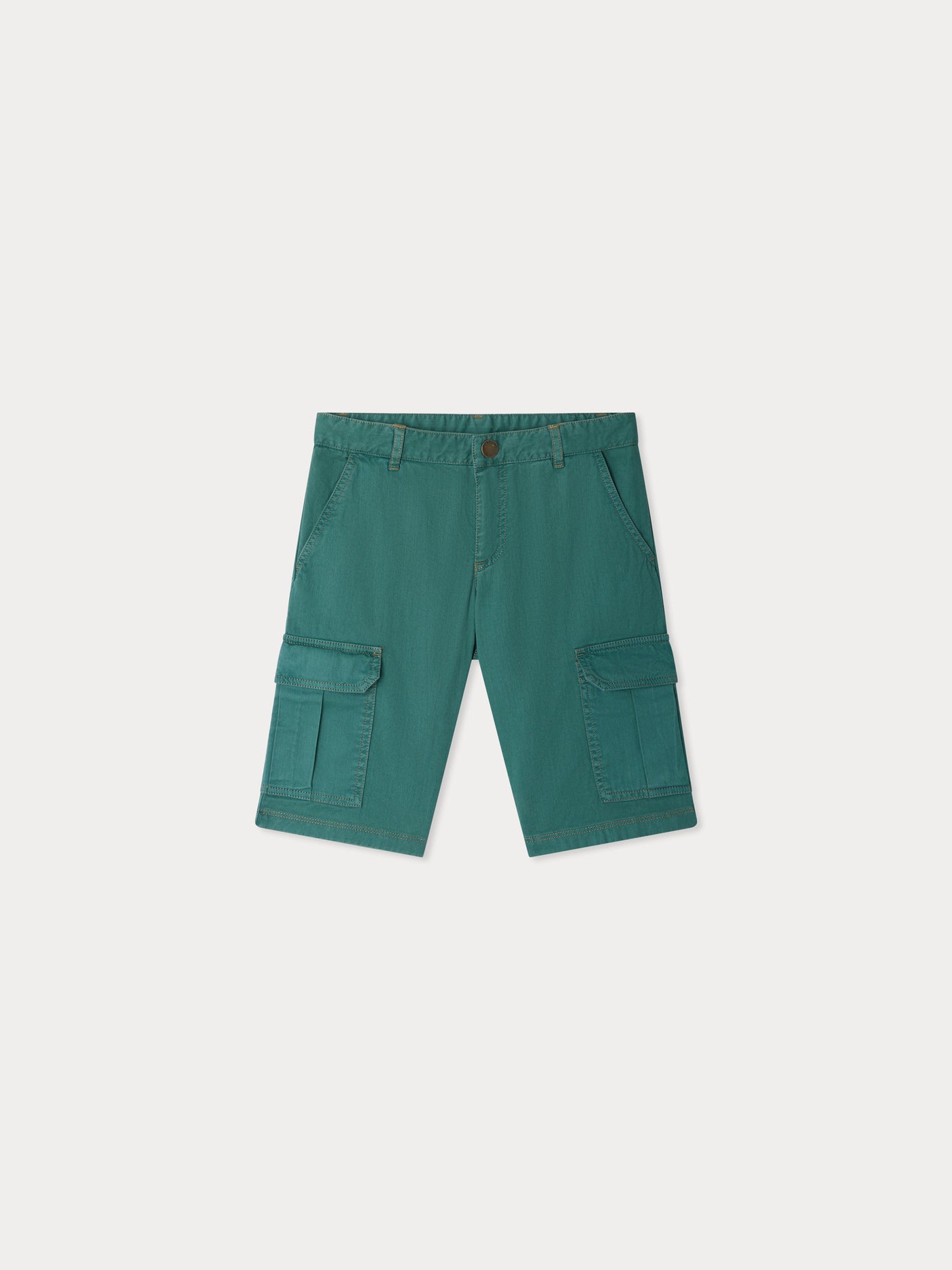 Caiman Bermuda-Shorts mit Taschen aus grünem Denim