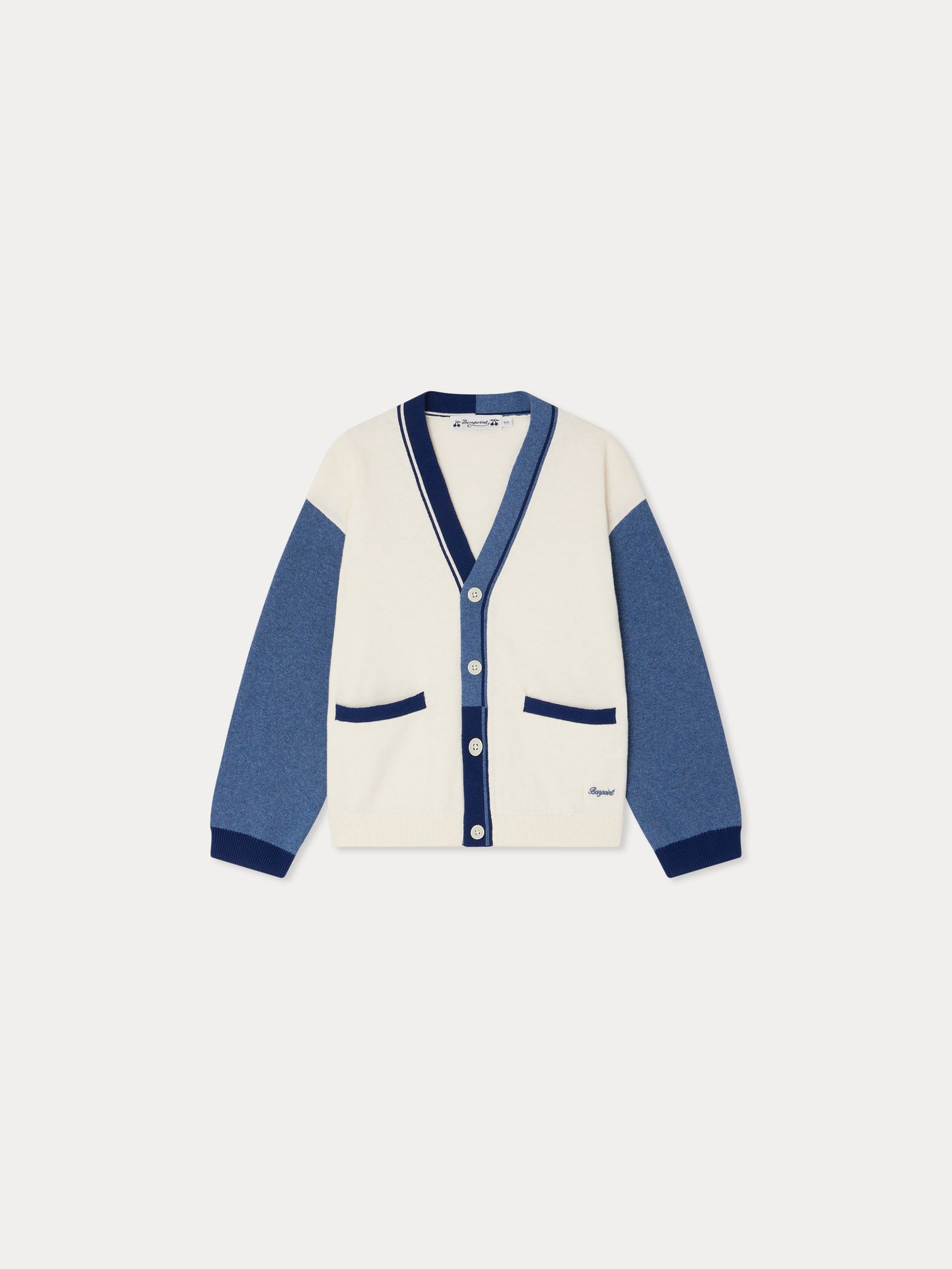 Cardigan Loris col V en coton biologique et cachemire