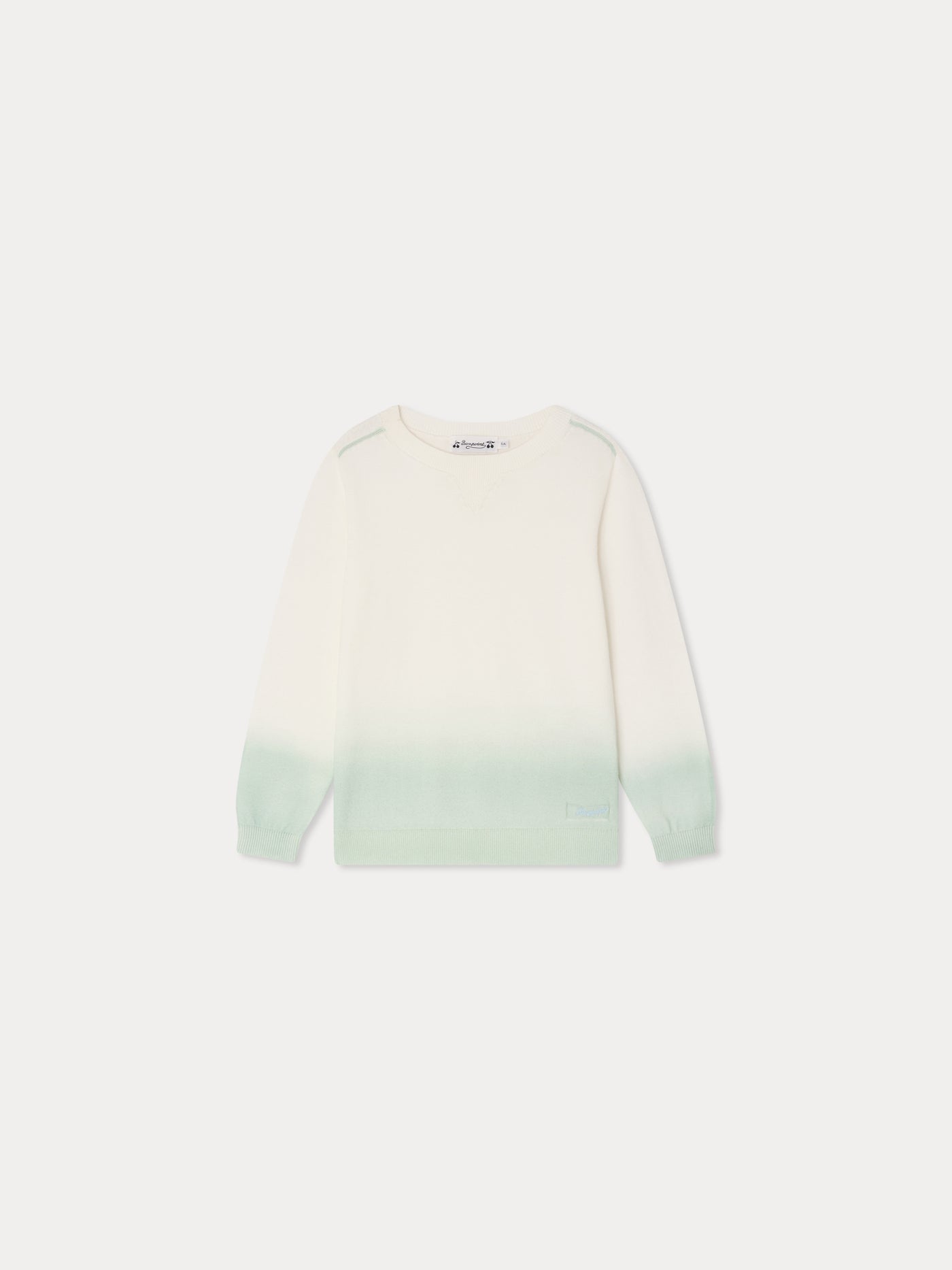 Tahar-grüner Dip-Dye-Pullover aus Bio-Baumwolle