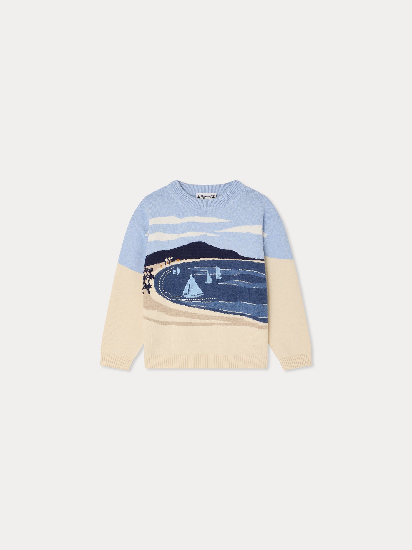 Lyle hand-embroidered seascape sweater in organic cotton and cashmere
