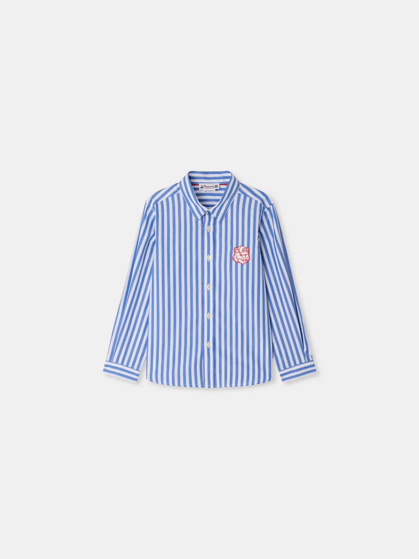 Bonpoint x Maison Kitsuné Camicia Tangui ricamata in cotone biologico