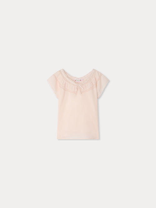 Blouse Leana en voile de coton biologique et dentelle de Calais