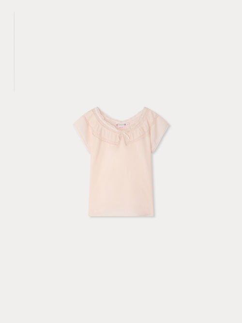 Leana Bluse aus Bio-Baumwollvoile und Calais-Spitze