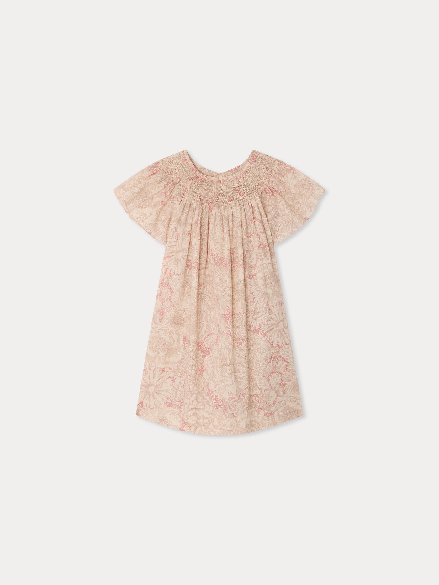 Arlene dress smocked and hand-embroidered in Liberty organic cotton fabric