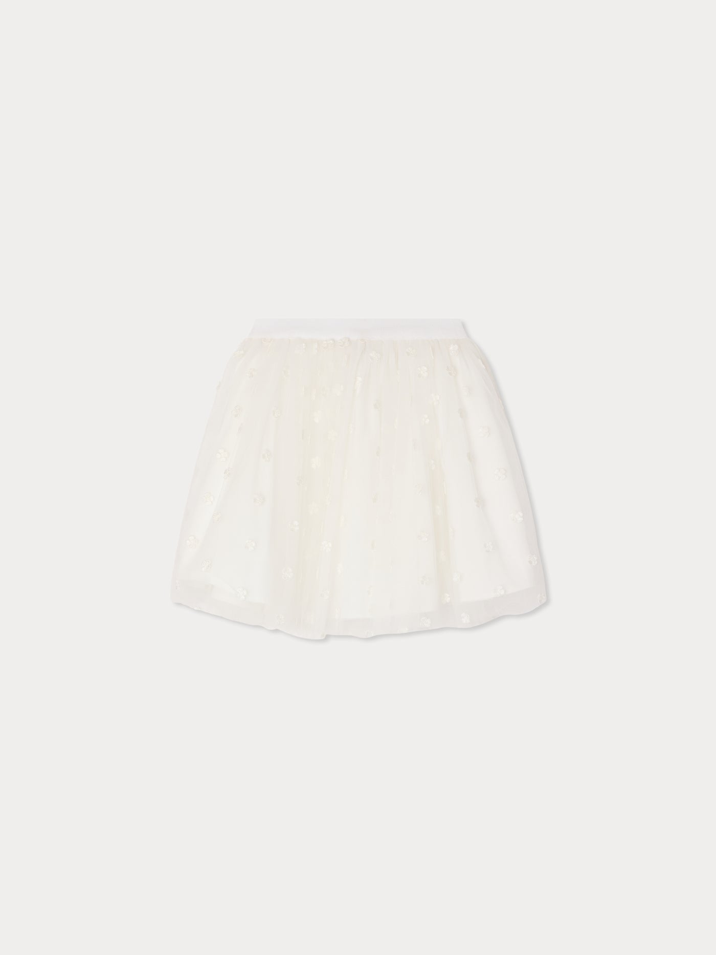 Pois skirt in embroidered tulle with flowers