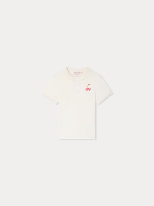 T-shirt Gina cerise brodée en coton biologique