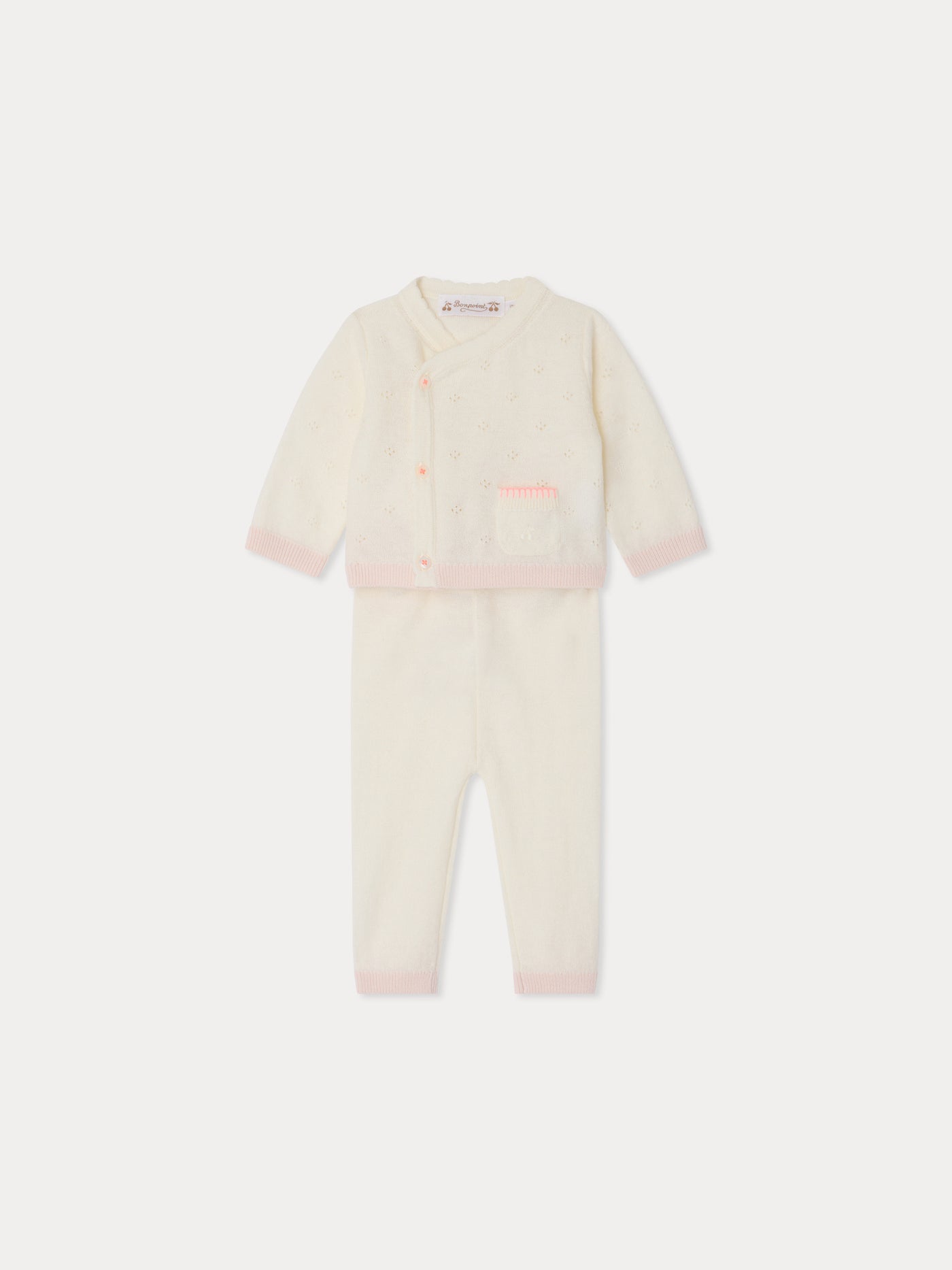 Laurina mit Pointelle-Strickmuster und gehäkelten Abschlüssen