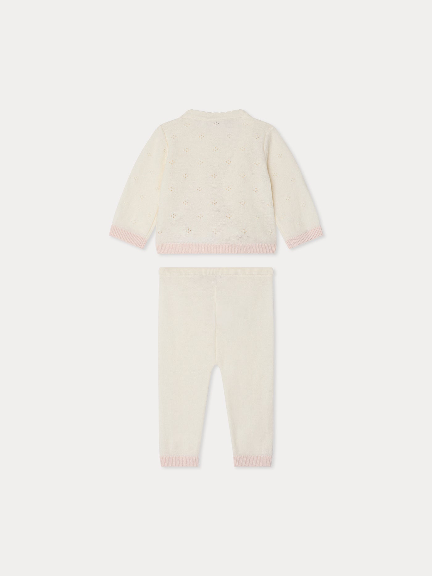 Completo Laurina in punto traforato e finiture all'uncinetto