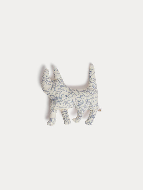 Peluche chat Lyric bleu en tissu Liberty