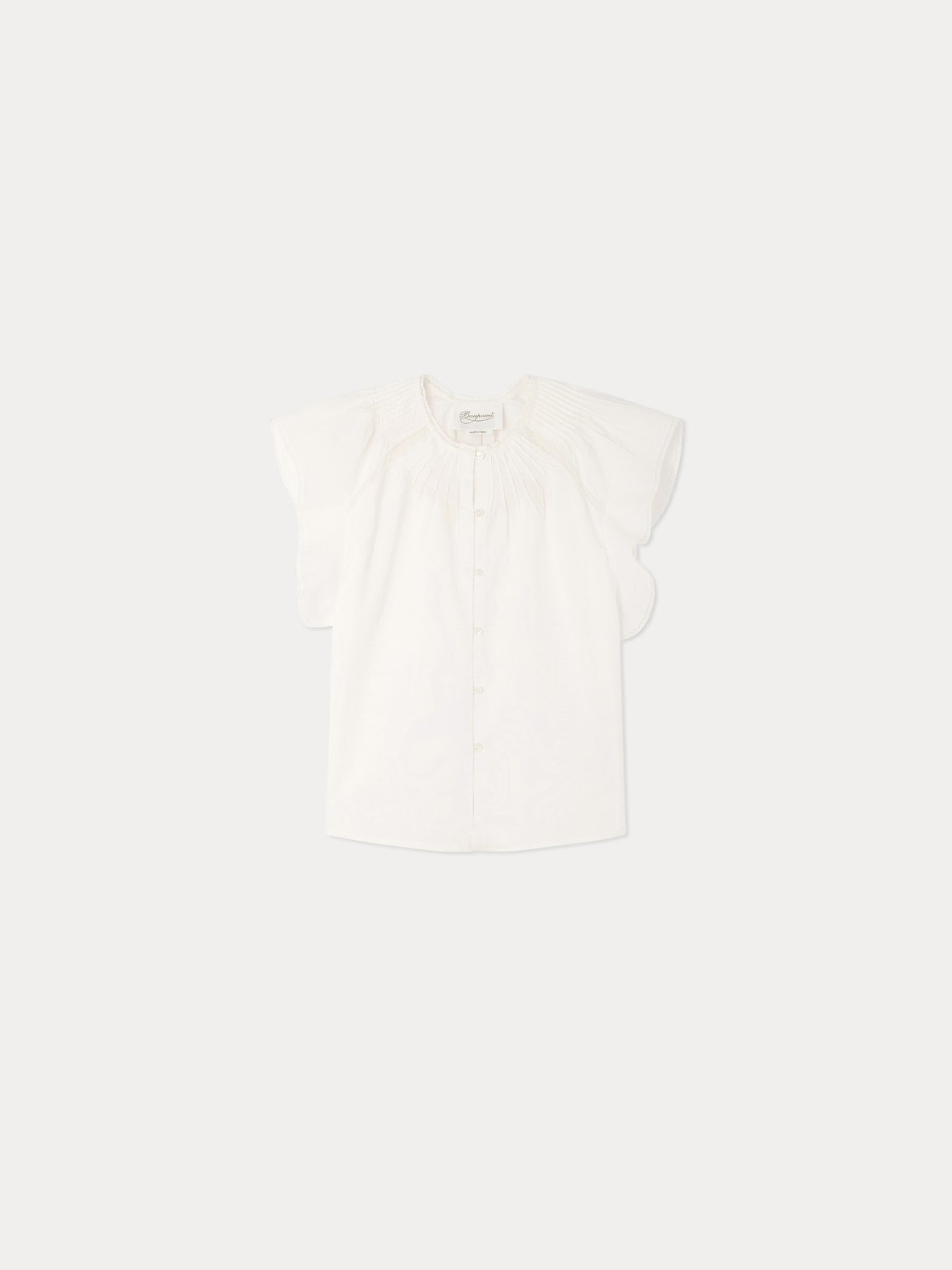 Bluse Lison aus Bio-Baumwollvoile und Calais-Spitze