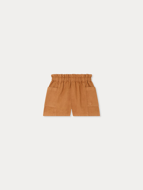 Short Nougat caramel en coton biologique