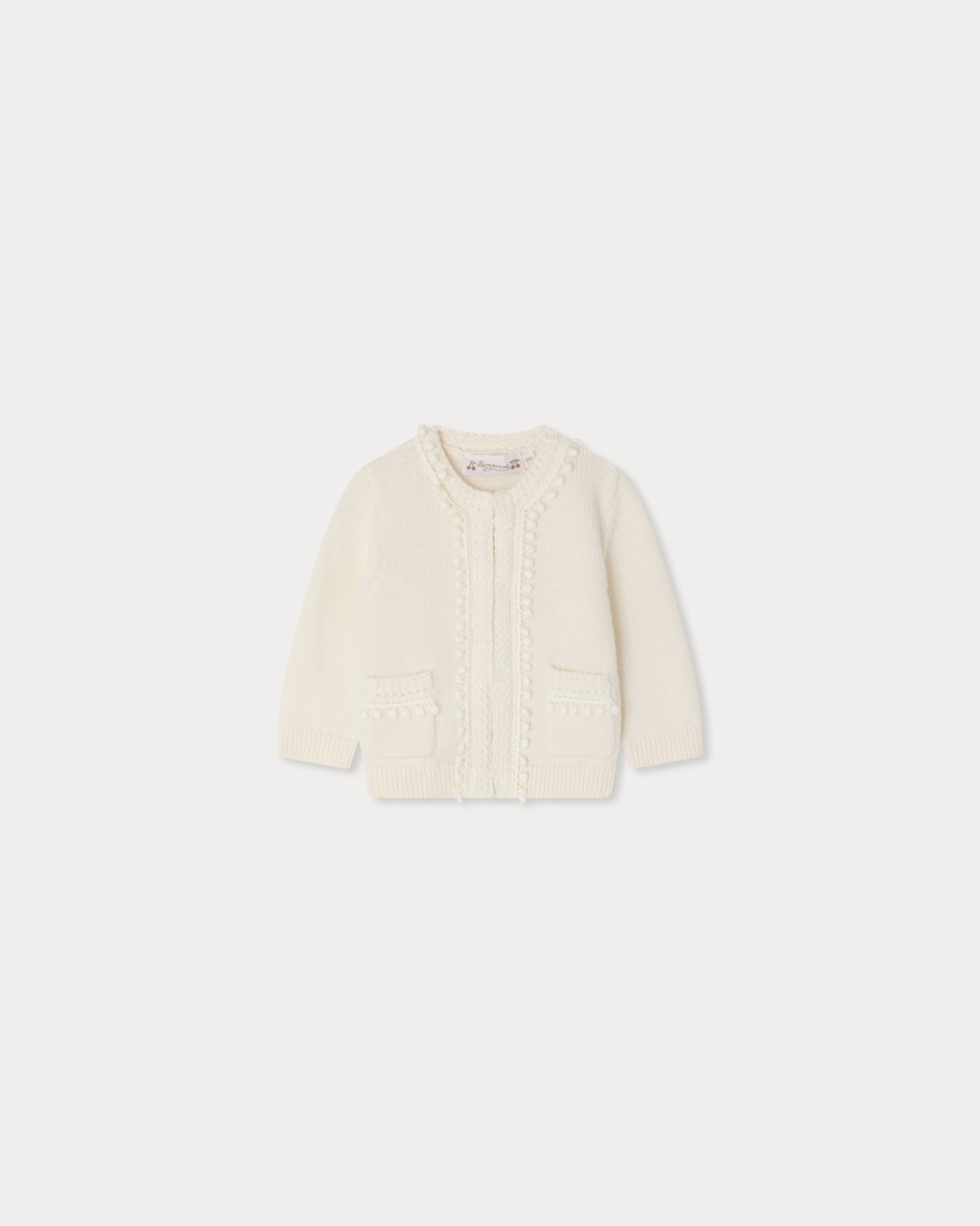 Embroidered Laine cardigan in organic cotton and cashmere