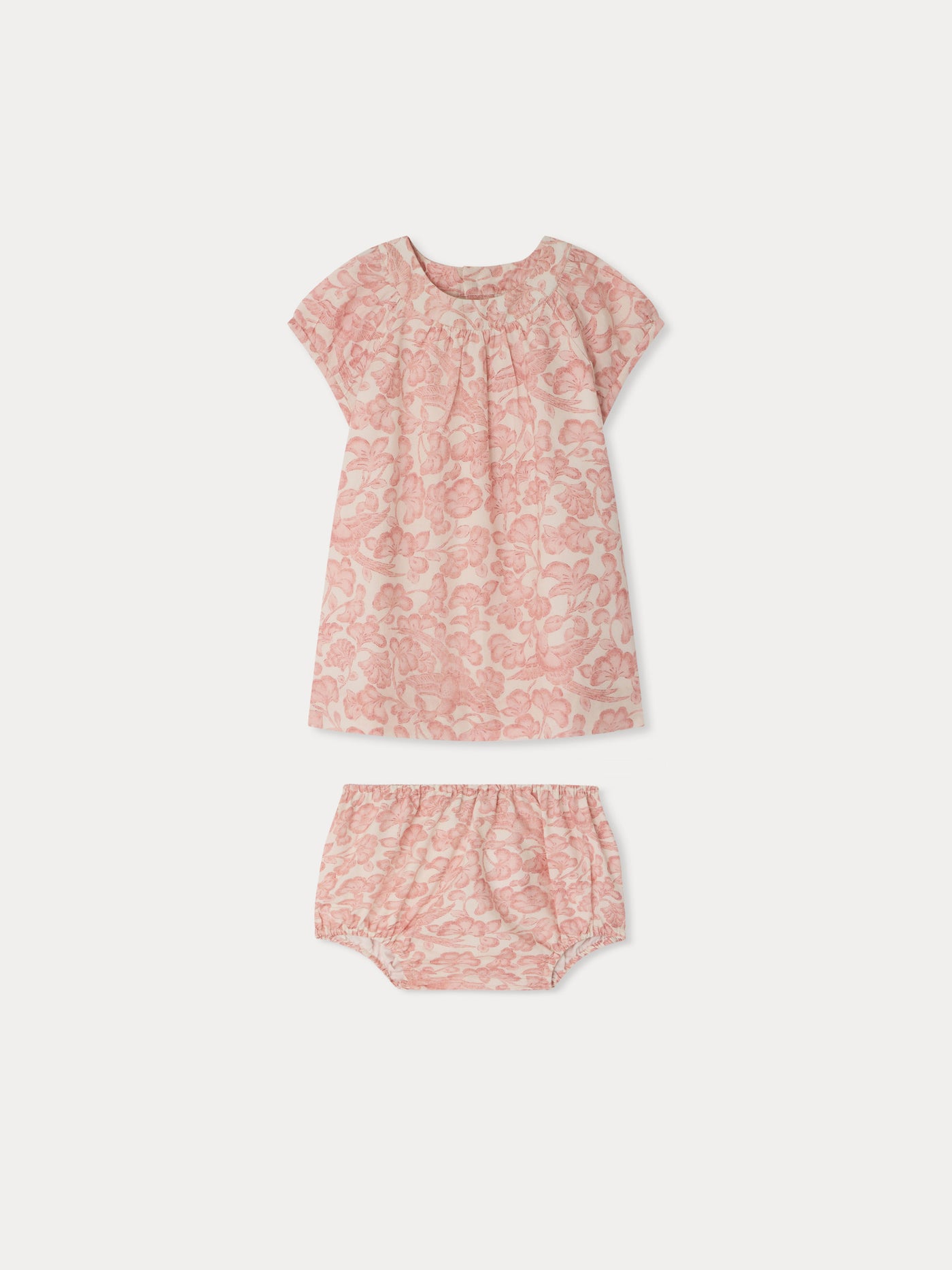 Cachouli-Kleid mit Ballonärmeln aus Bio-Baumwolle