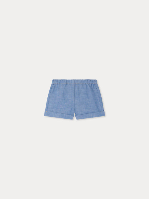 Short Ecady bleu en coton biologique