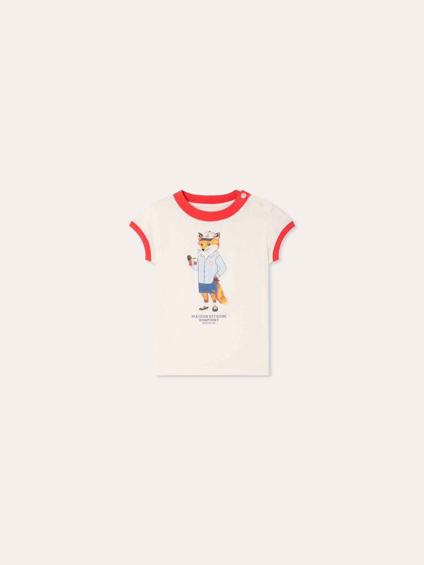 Bonpoint x Maison Kitsuné T-shirt Lyrical con stampa volpe in cotone biologico