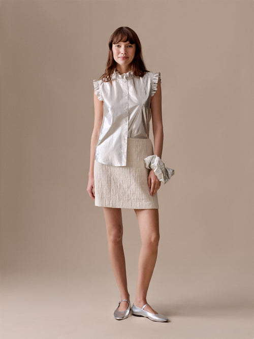Loulou blouse in silver lurex