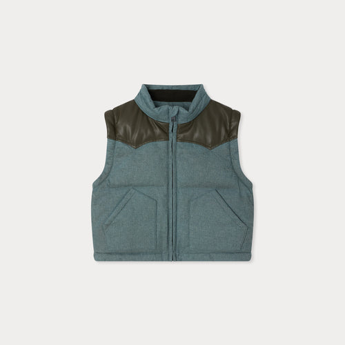 Jareth down jacket with hood and removable sleeves