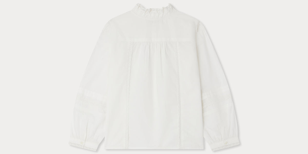 Blouse Tunique BONPOINT Bébé 18 Mois - Surpiqûres Dentelle, Rose, Coton - Occasion Très Bon État