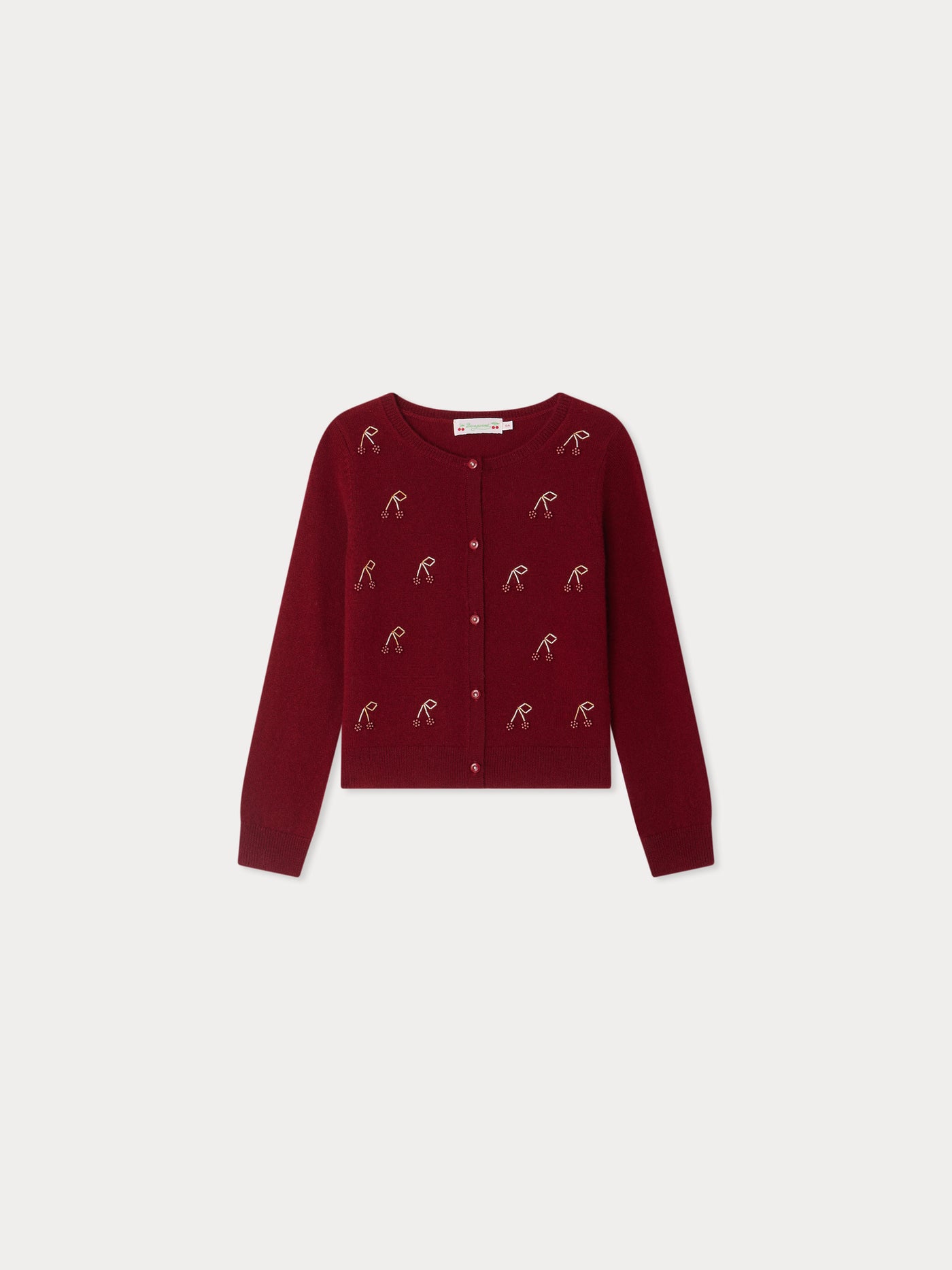 Jonia cardigan hand-embroidered with cashmere beaded cherries