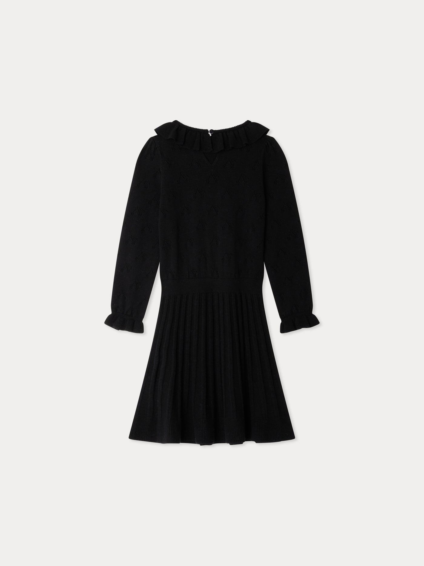 Jelma ruffled dress knitted in wool and silk
