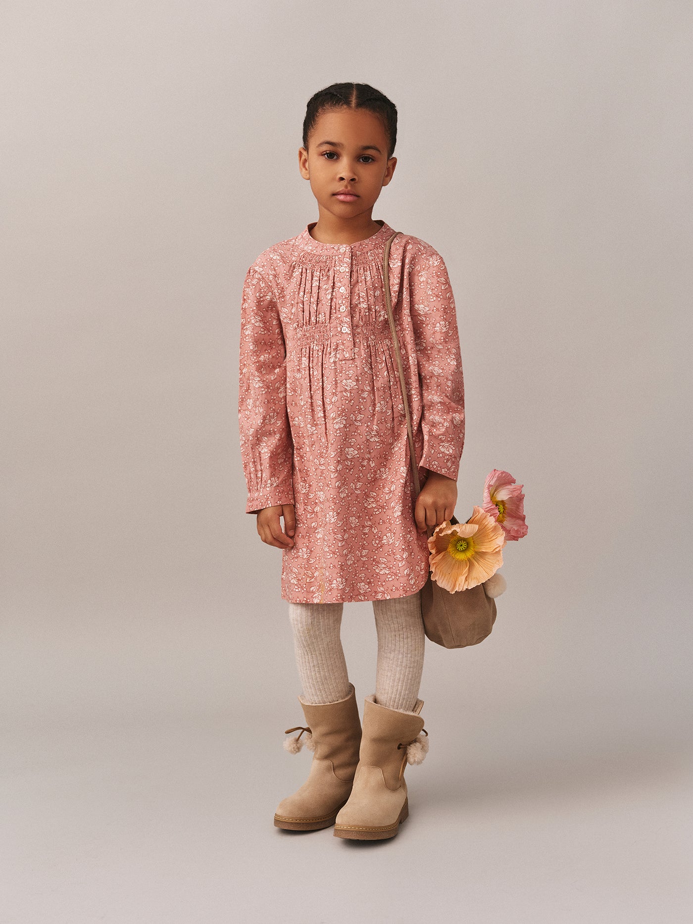 Tania dress with floral print in organic cotton