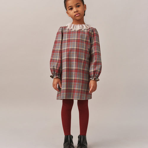 Robe Puzzle avec col en dentelle brodée en coton