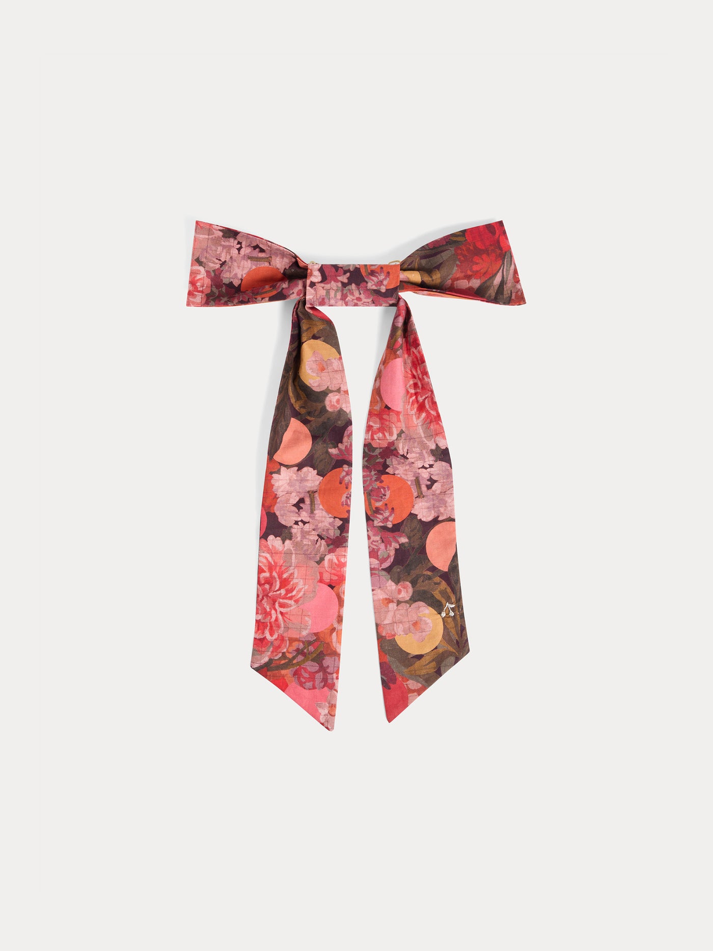 Domina barrette in Liberty fabric in raspberry organic cotton