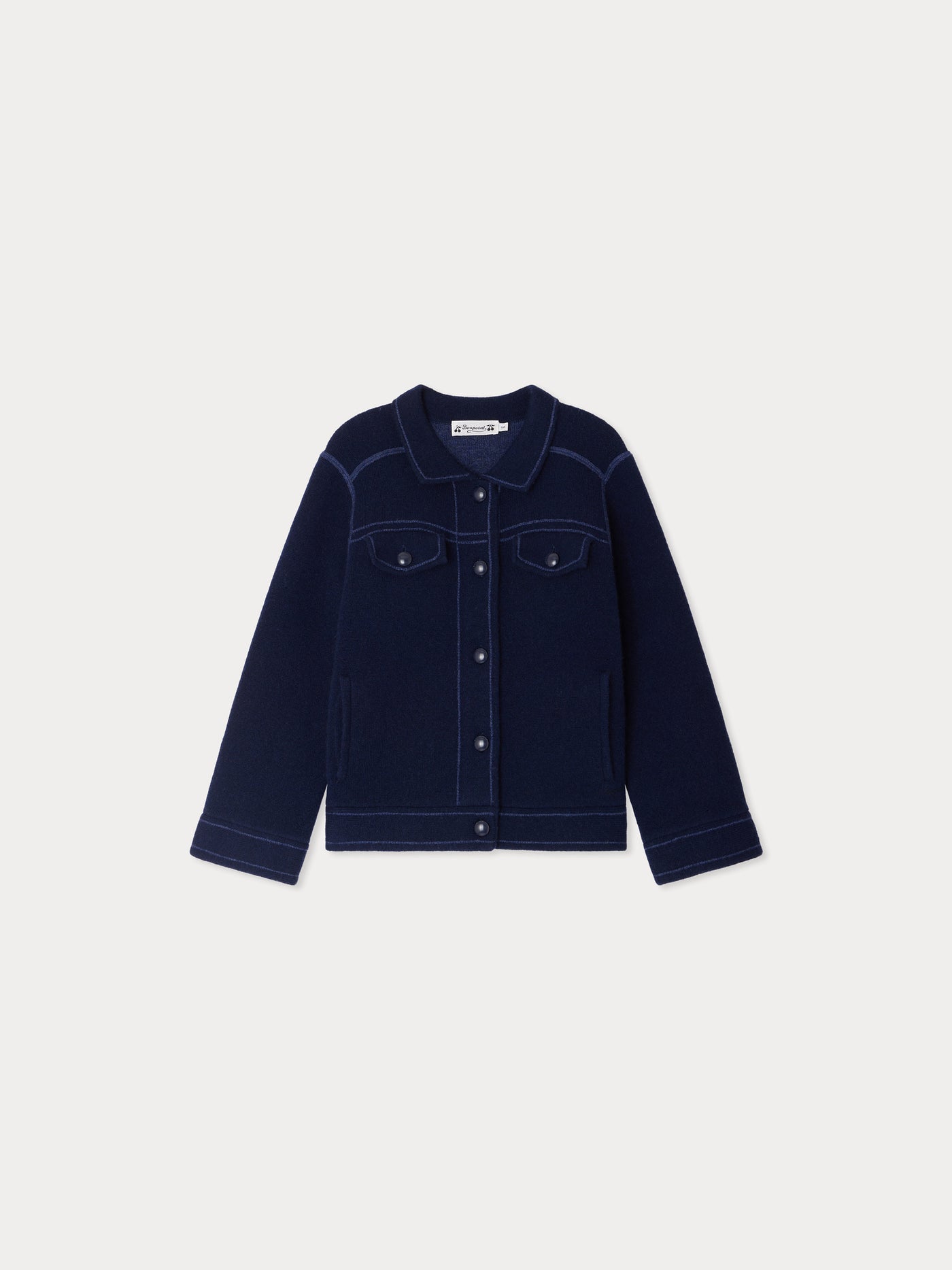 Jimena-Jacke mit Kontrastnähten aus Wolle und Kaschmir