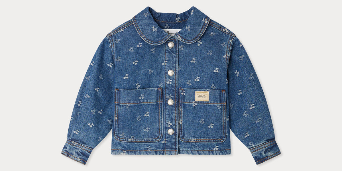 Peacolate Veste En Jean Fille Broderie Paillettes Papillons - Manteau à Capuche 3-10 Ans