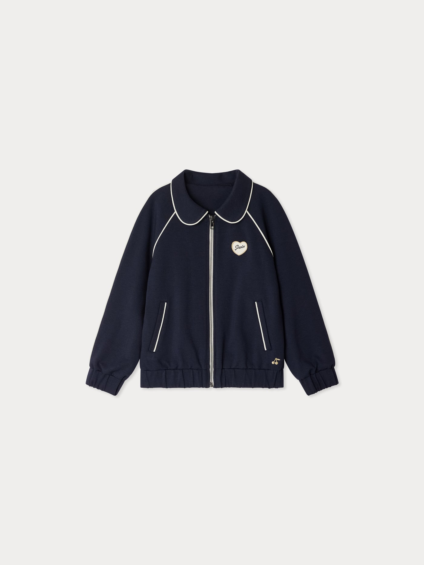 Jinto-Jacke aus Milano mit kontrastierendem Schrägschnitt