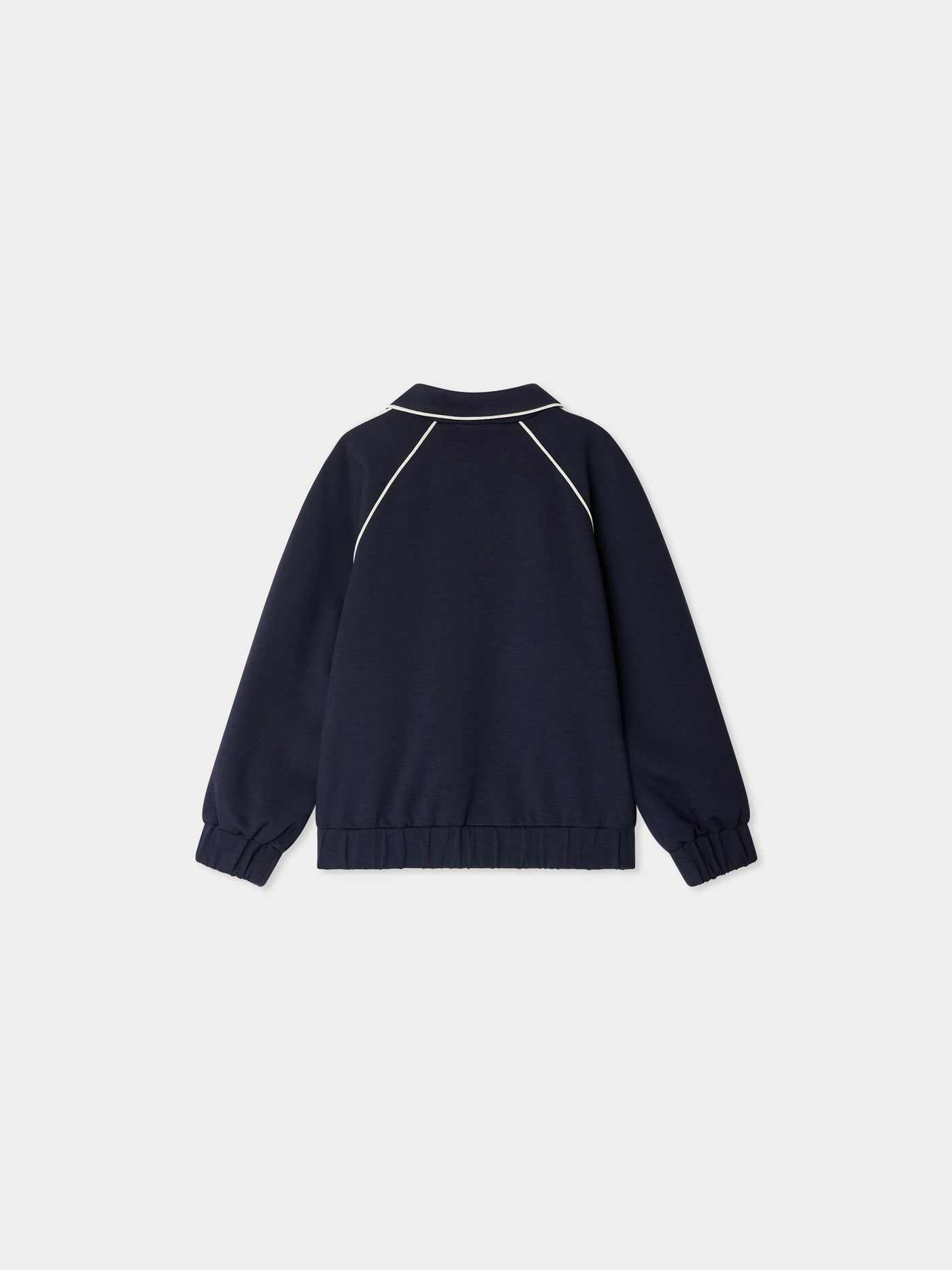 Jinto-Jacke aus Milano mit kontrastierendem Schrägschnitt