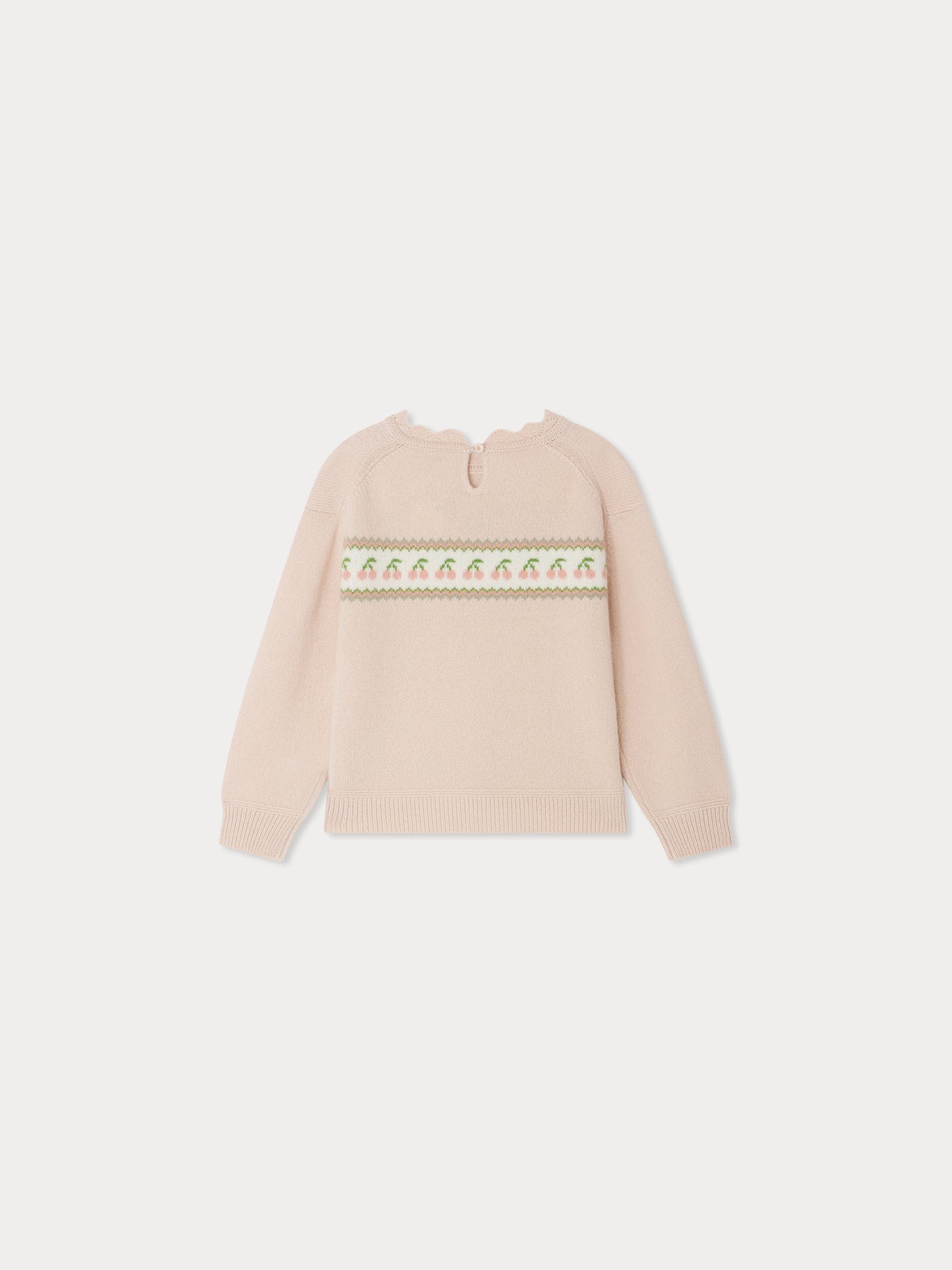Judith Woll-Jacquard-Pullover mit Rundhalsausschnitt