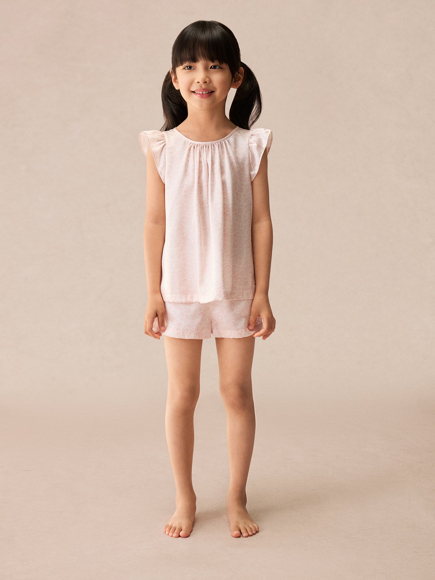 Bonpoint x Manito – Ailette-Pyjama aus Seide mit Blumenmuster