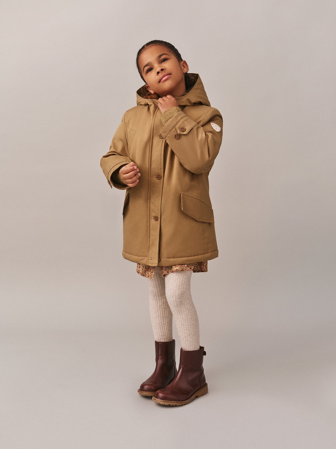 Janova parka with leopard print faux fur lined hood