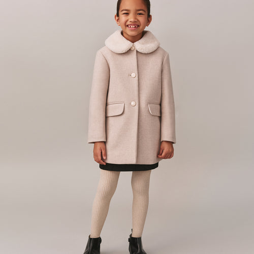 Lieblingswollmantel mit Kunstpelzkragen