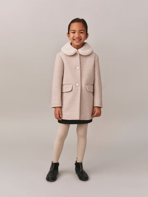 Favorite wool coat with faux fur collar