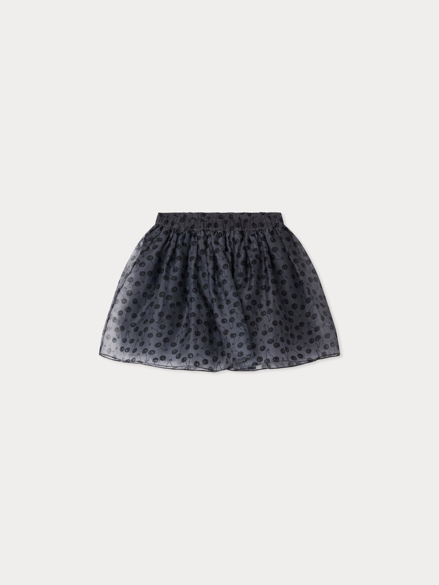 Jupe Suzon élastiquée à la taille en organza de soie à imprimé cerises