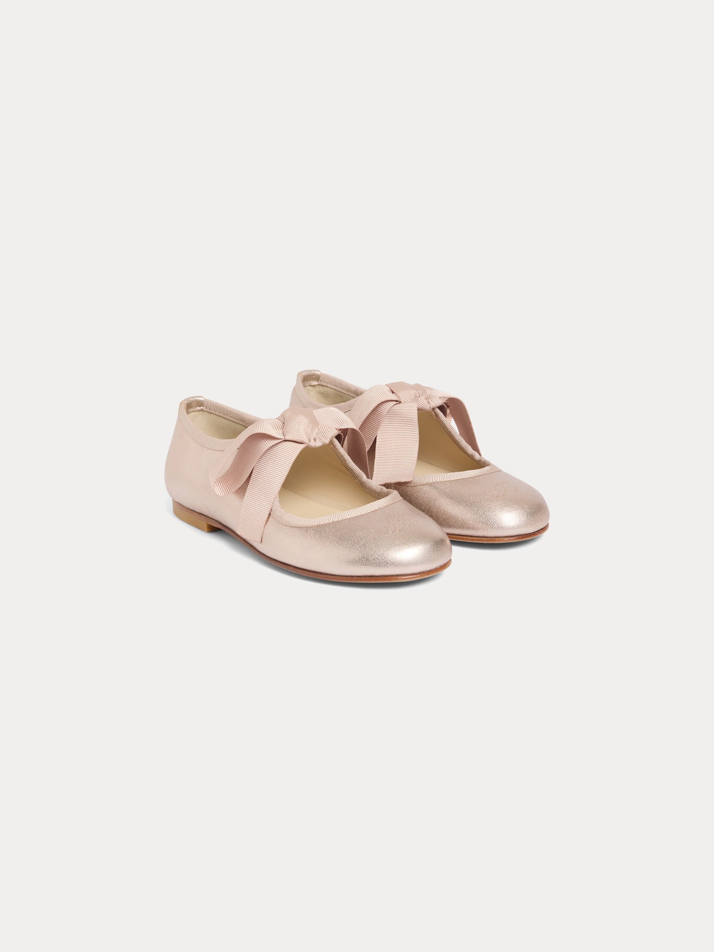 Jany Ballerinas aus roségoldenem Leder