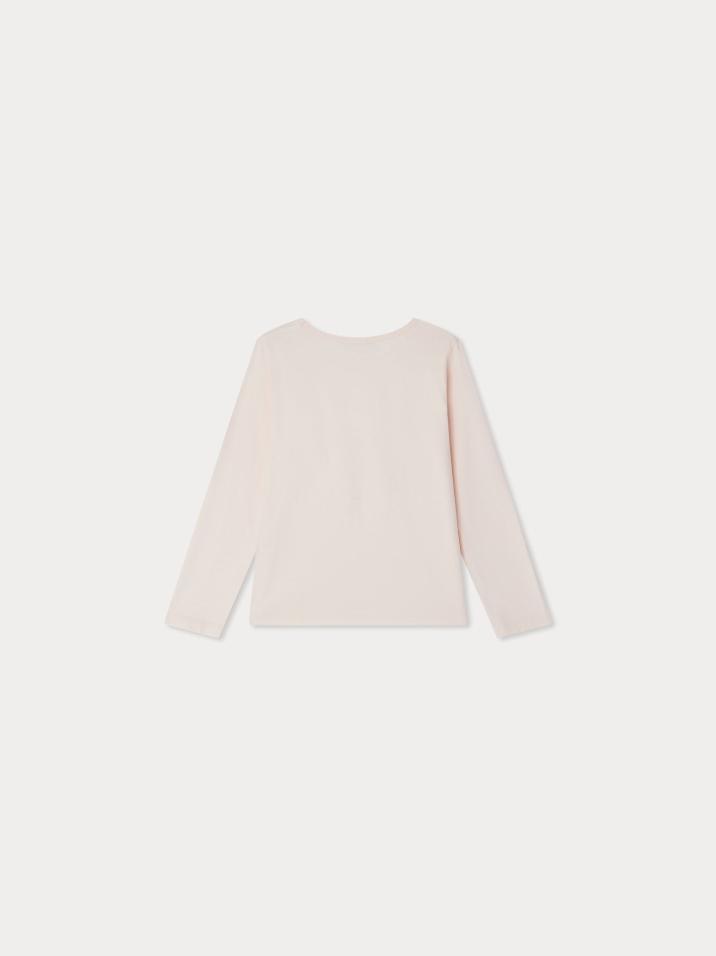 Tidjiane – Rosa T-Shirt mit Bonbon-Print, Schleife und gestickter Kirsche aus Bio-Baumwolle