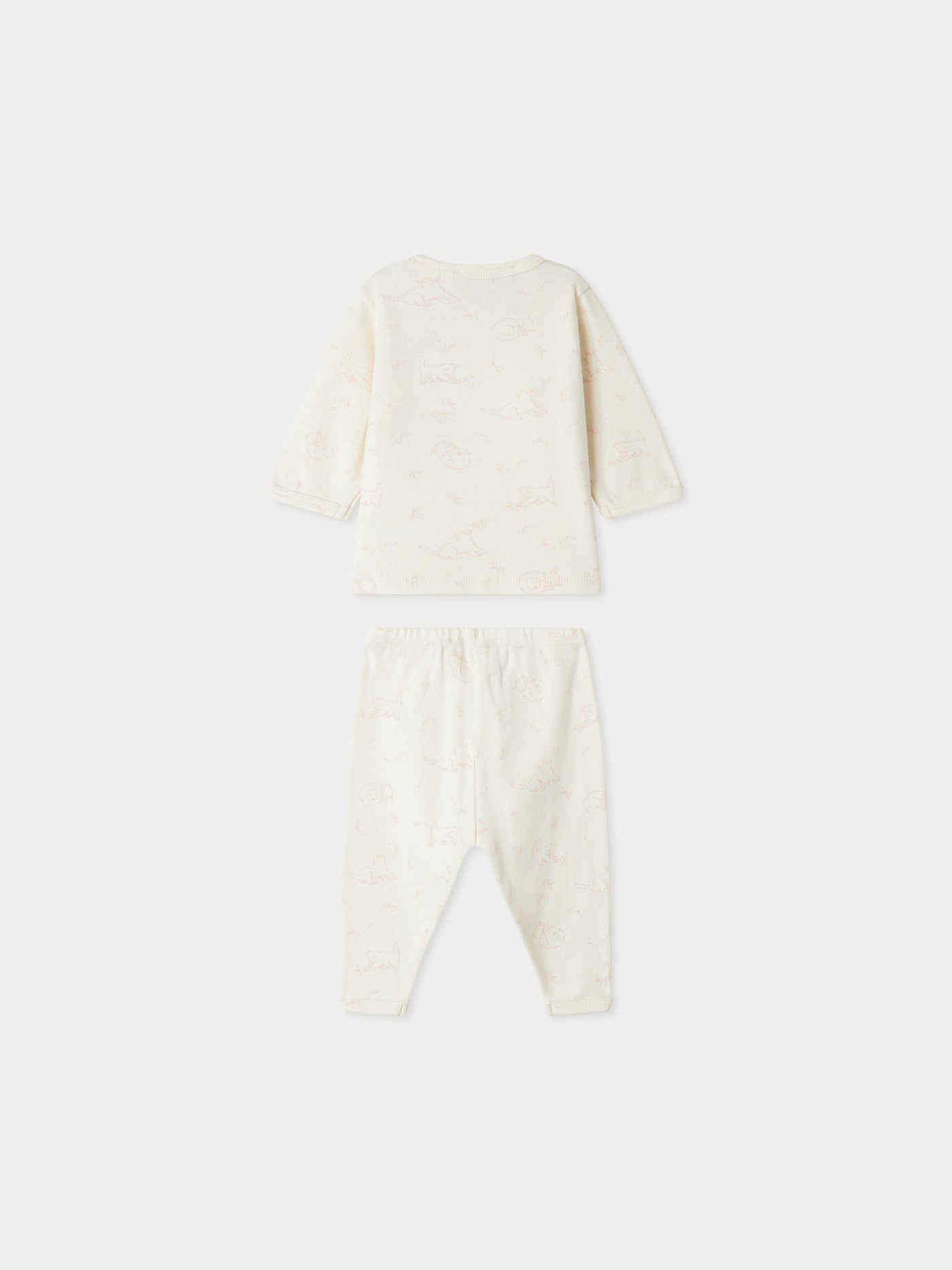 Timao – Bedrucktes Crossover-Set mit V-Ausschnitt aus Bio-Baumwolle